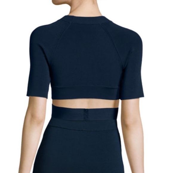 Alexander Wang Criss Cross Crop Top in Navy - Picture 3 of 11